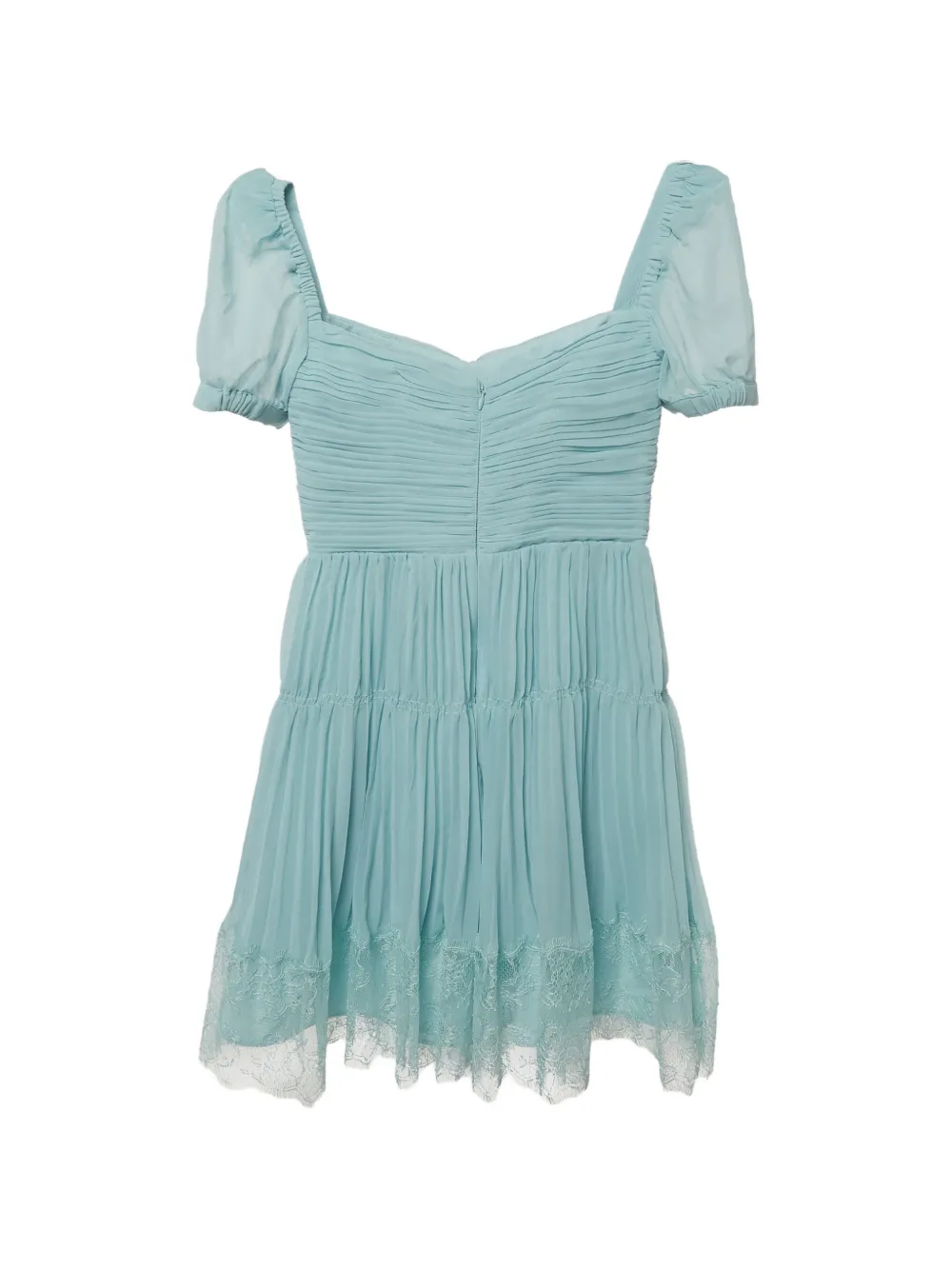 Self-Portrait pleated cut-out mini dress - Green