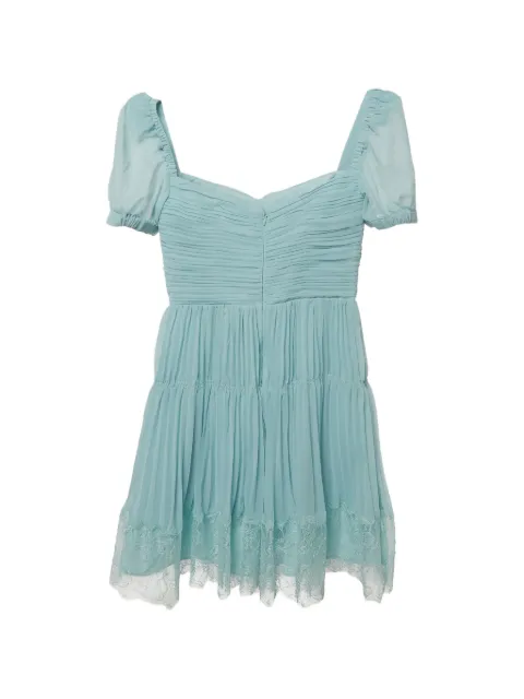 Self-Portrait pleated cut-out mini dress