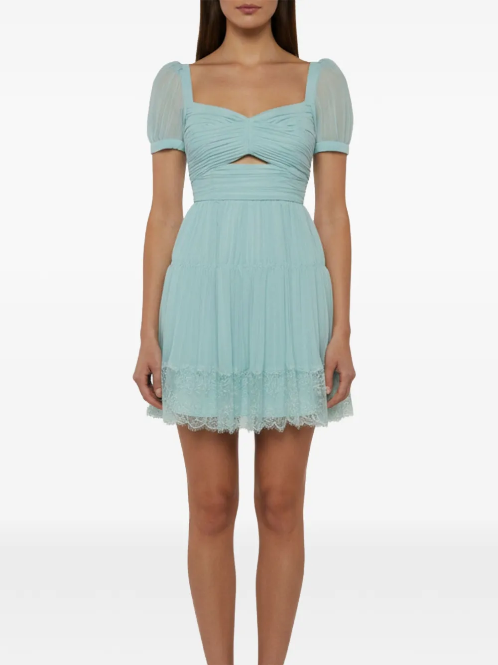 Self-Portrait Kleid mit Cut-Outs - Grün