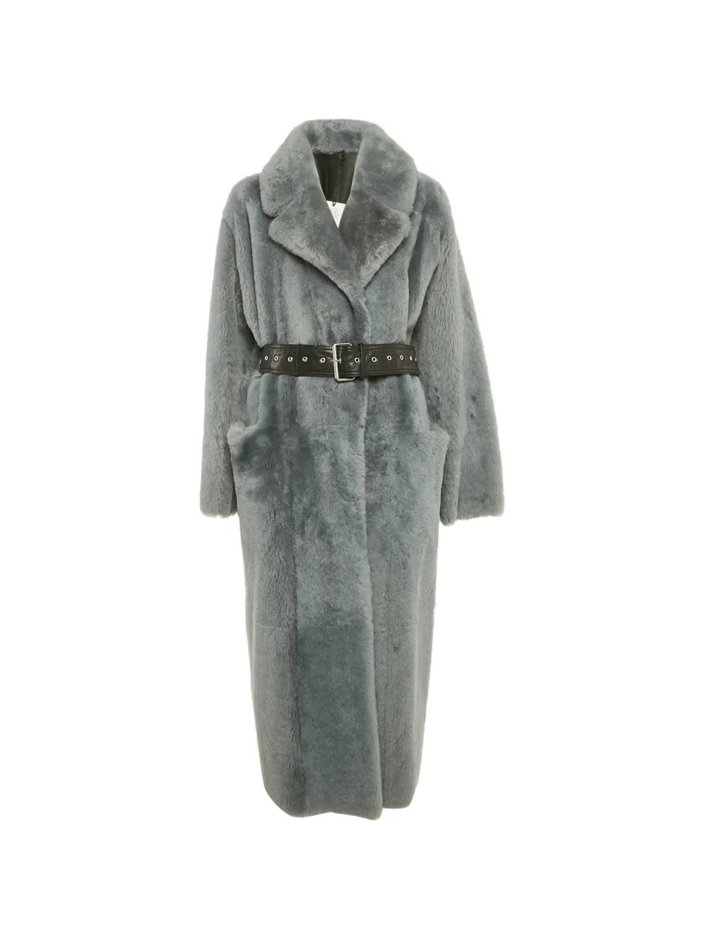 424 belted shearling coat - Grigio