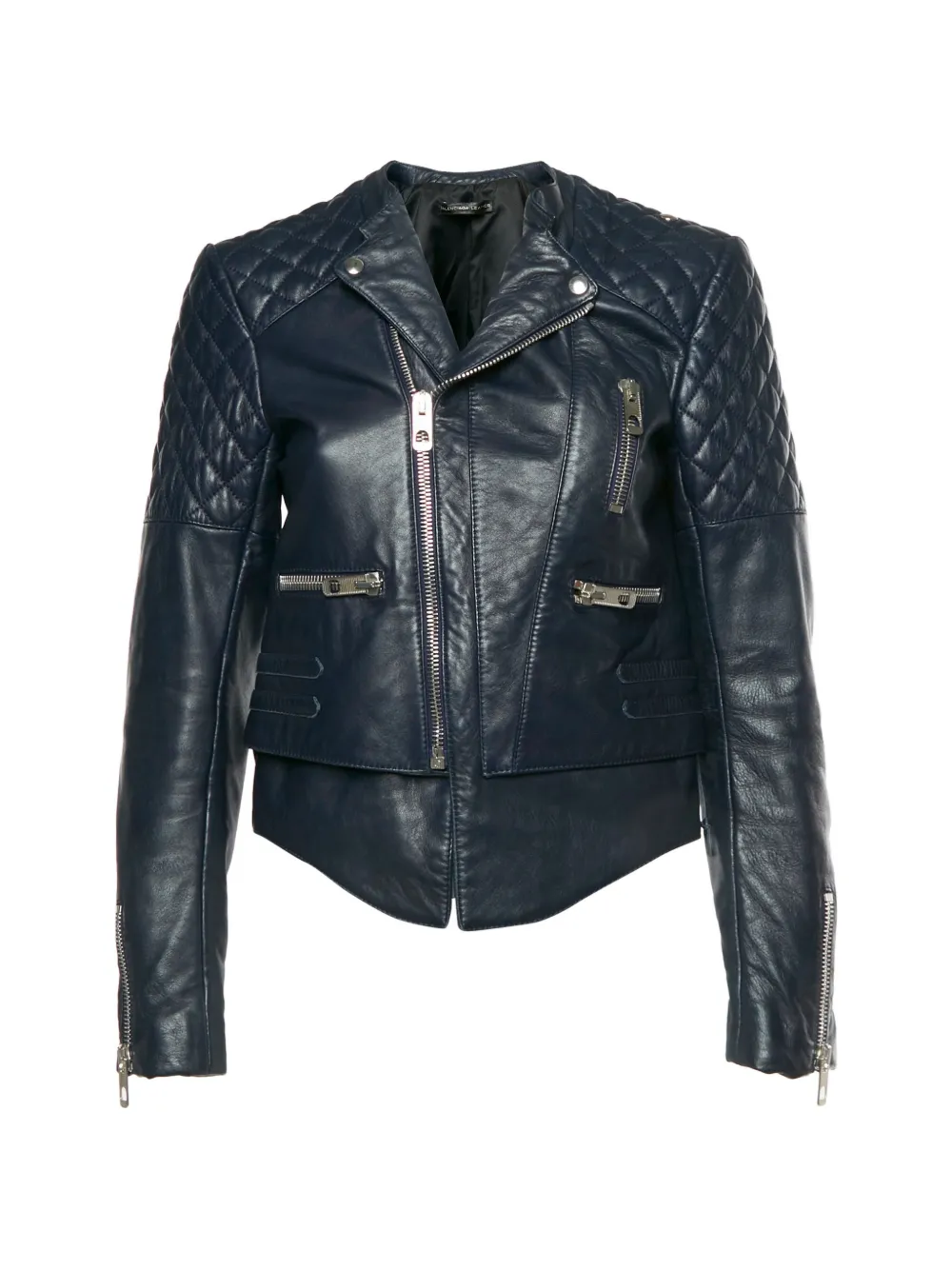 Balenciaga Pre-Owned quilted biker jacket - Blu