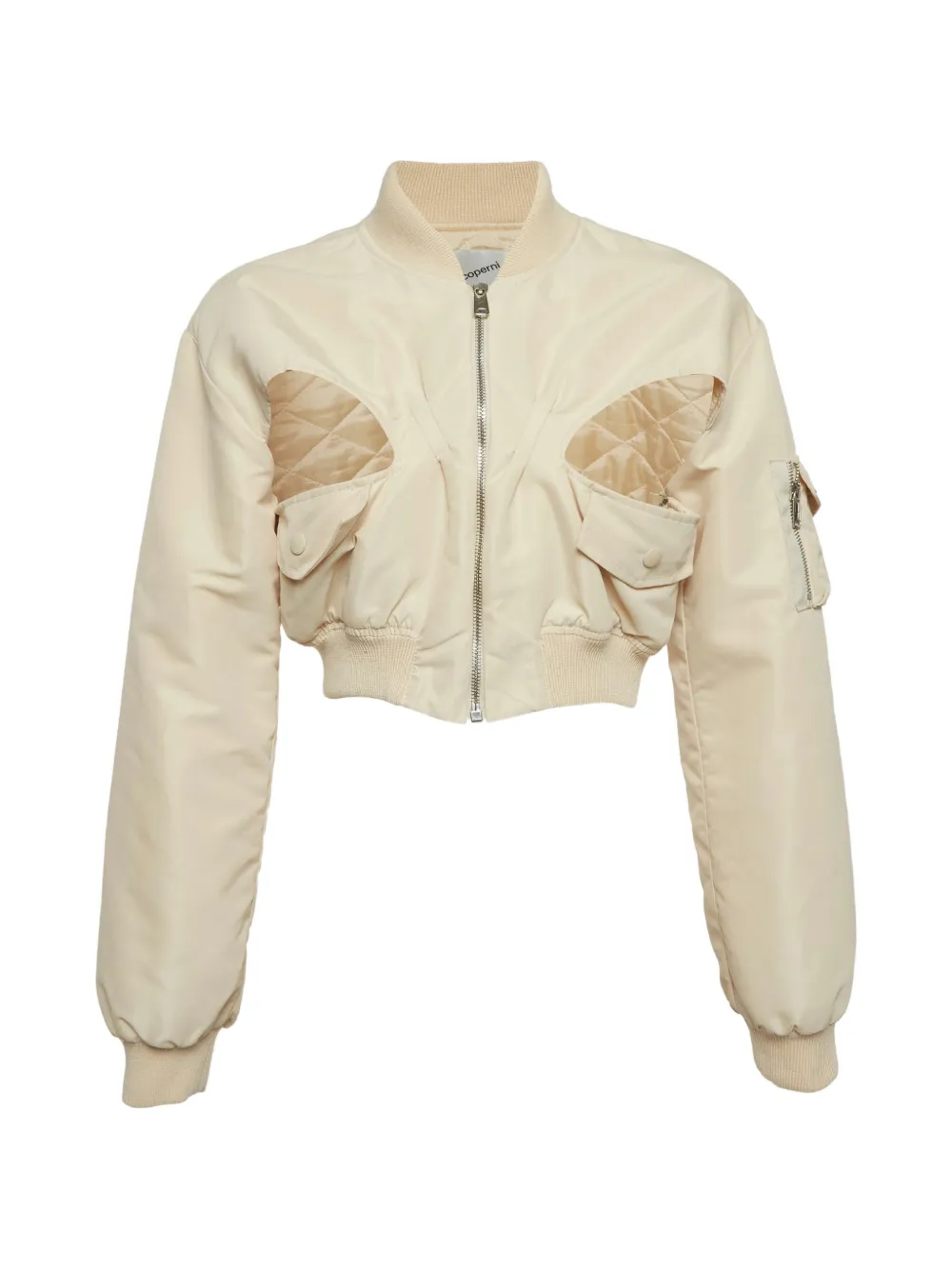 Coperni cut-out cropped jacket - Nude