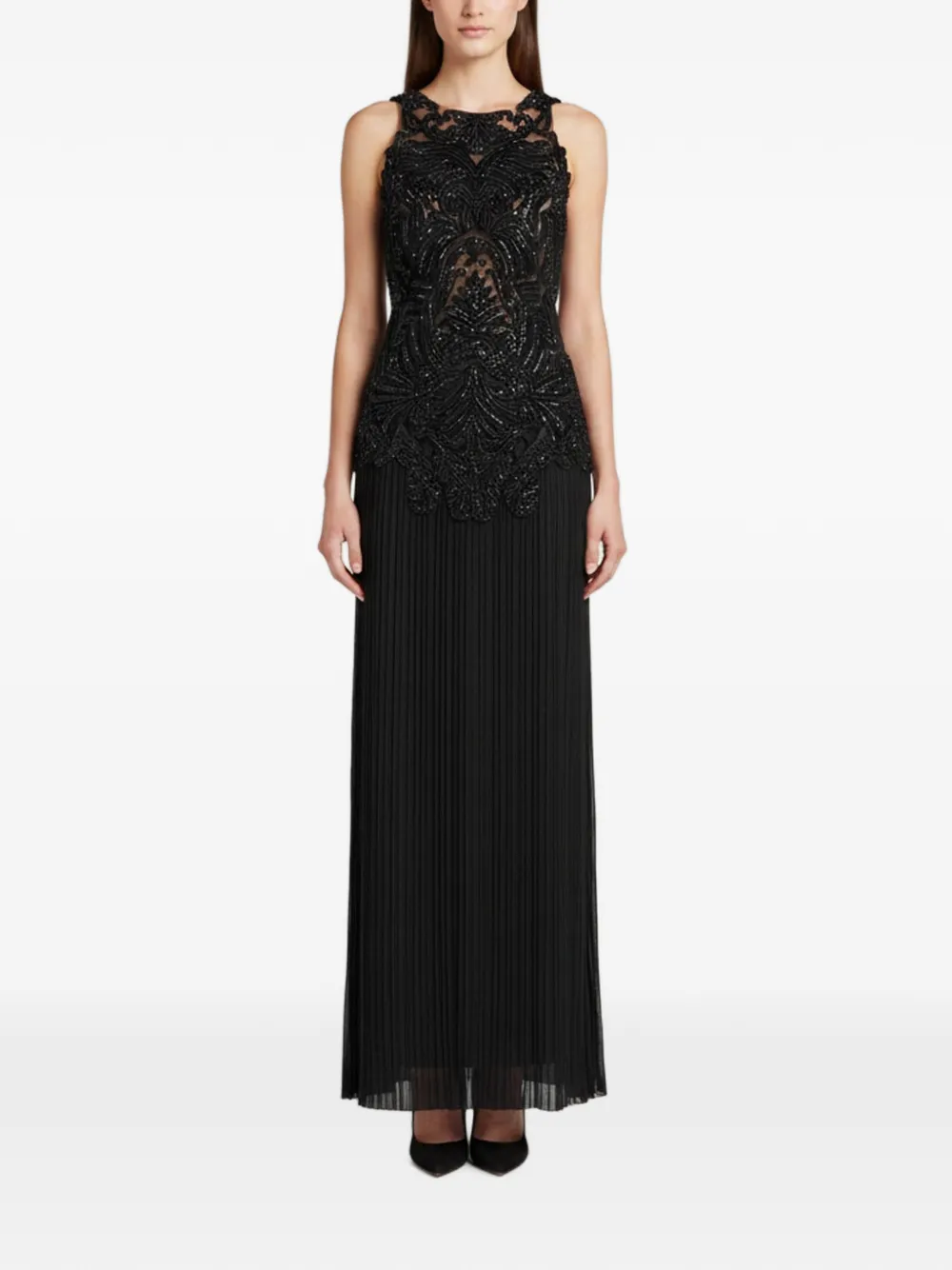 A FERRETTI ブラックドレス Alberta Ferretti Vintage Pleated Maxi Dress | Black | FARFETCH
