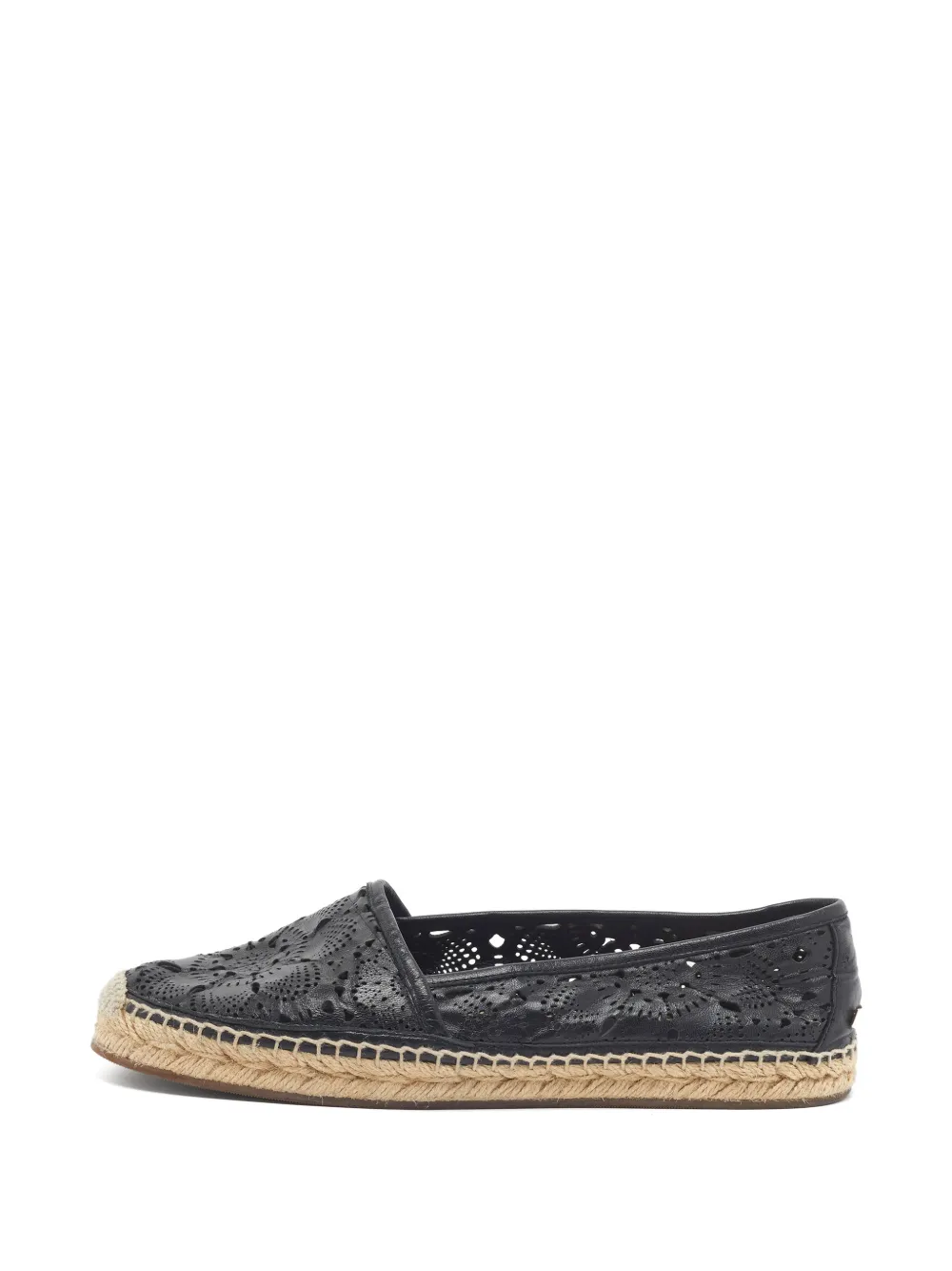 Burberry Pre-Owned cut-out leather espadrilles - Schwarz