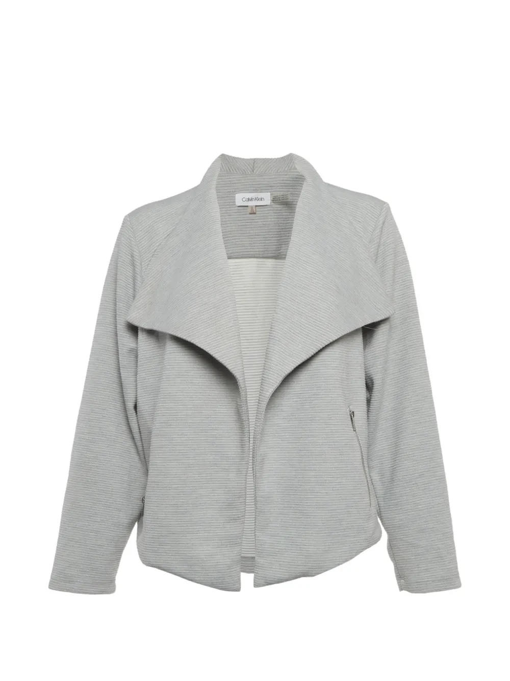 Calvin Klein ribbed open-front jacket - Grey
