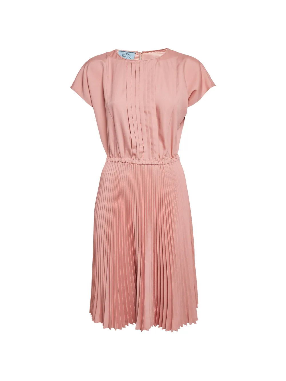 Pre-owned Prada Pleated Midi Dress In Pink