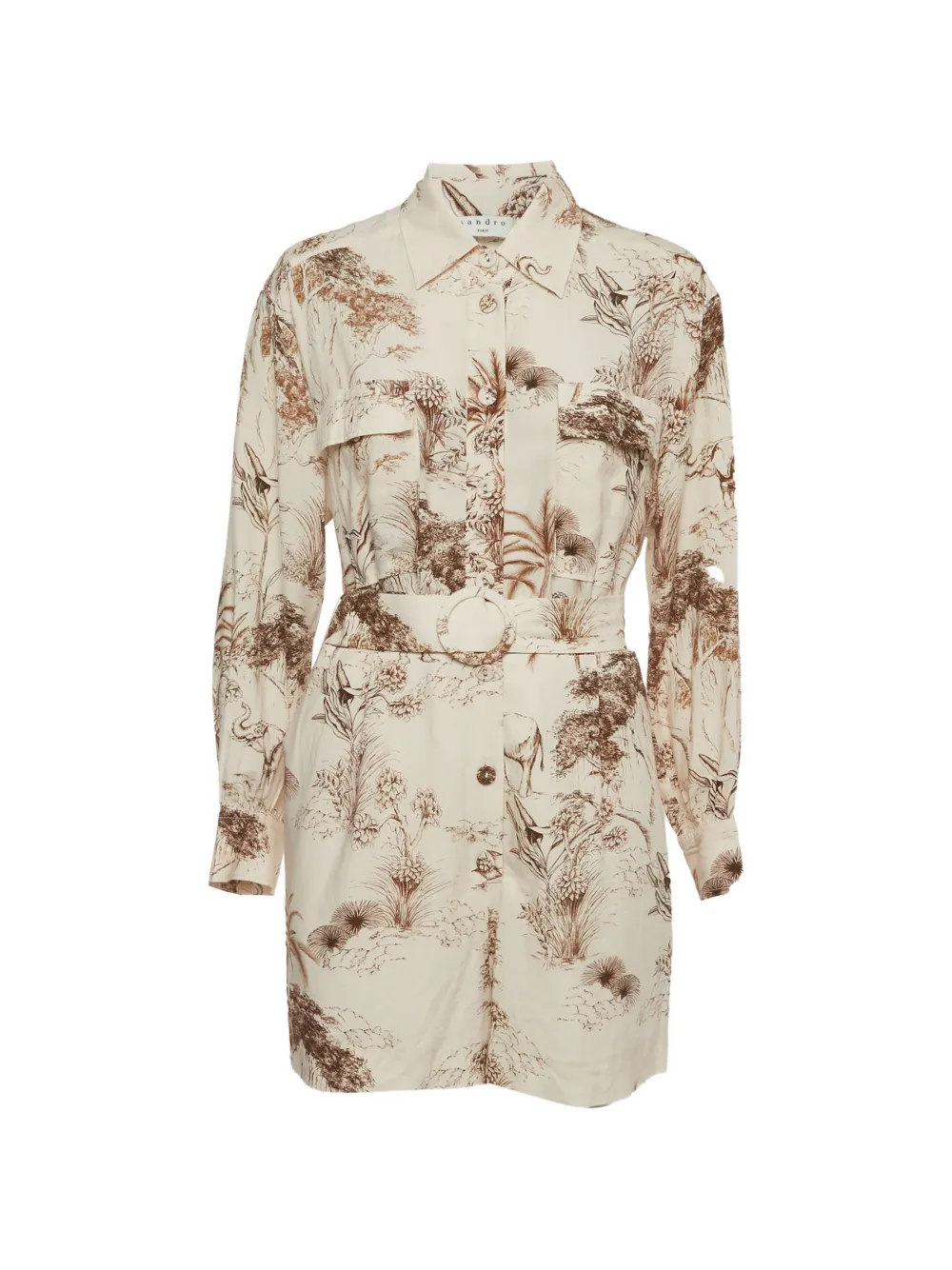 SANDRO Safari-print belted jumpsuit - Toni neutri