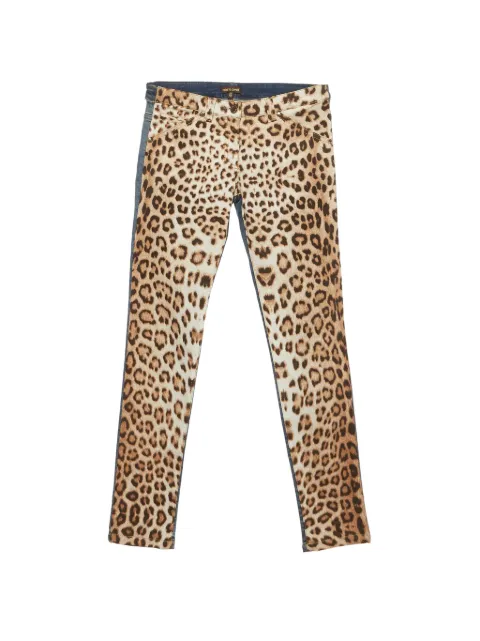 Roberto Cavalli Vintage Skinny-Jeans mit Leopardenprint