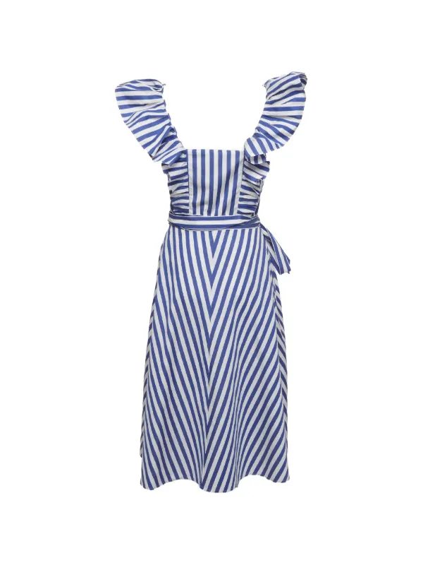 vintage ralph lauren dress One-Shoulder Draped Silk Gown Intricately designed and constructed for a fit Ralph Lauren Women's Striped Ruffled