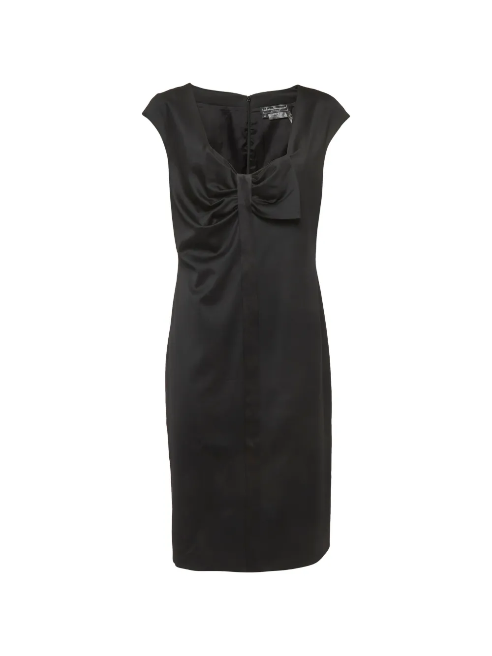 Ferragamo Pre-Owned bow-detail midi dress - Nero
