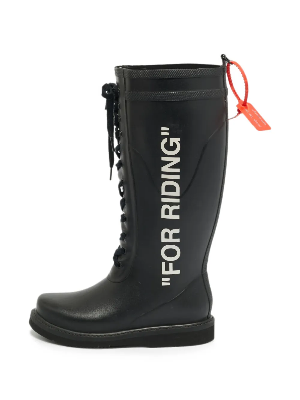 Off-White Pre-Owned Quote Motif lace-up boots - Nero