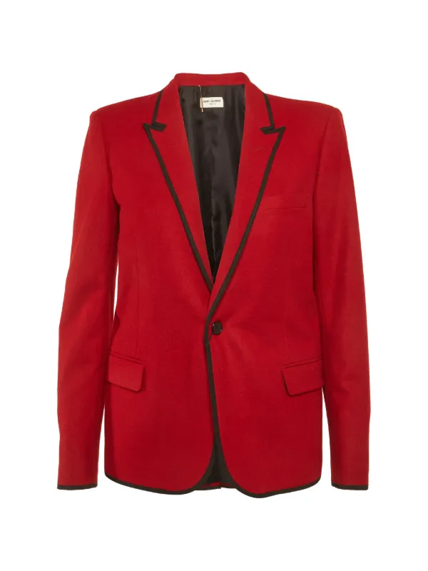 Saint Laurent Pre-Owned ノッチドラペル シングルジャケット | レッド 