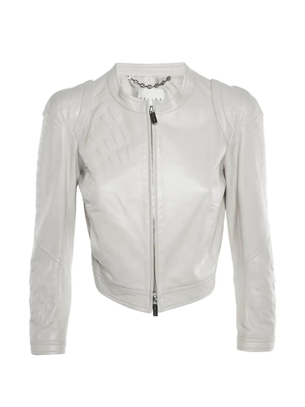 Celine Pre-Owned cropped leather jacket - Bianco