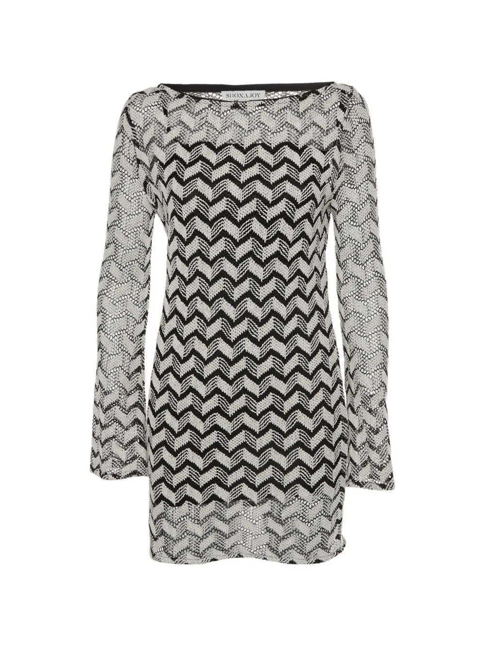 Pre-owned Shona Joy Chevron Crochet Mini Dress In White