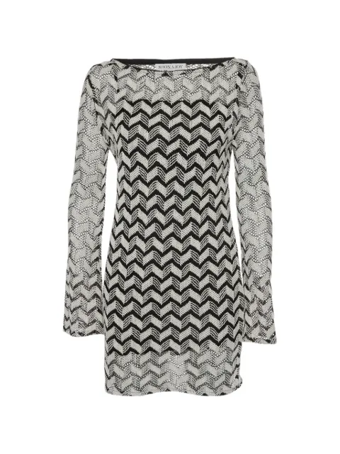 Shona Joy chevron crochet mini dress