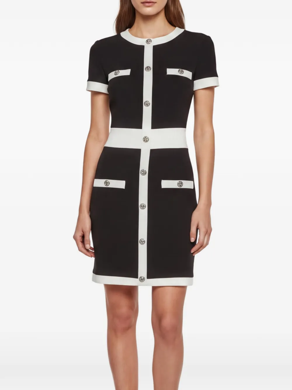 Valentino Garavani Pre-Owned Couture contrast-trim mini dress - Nero