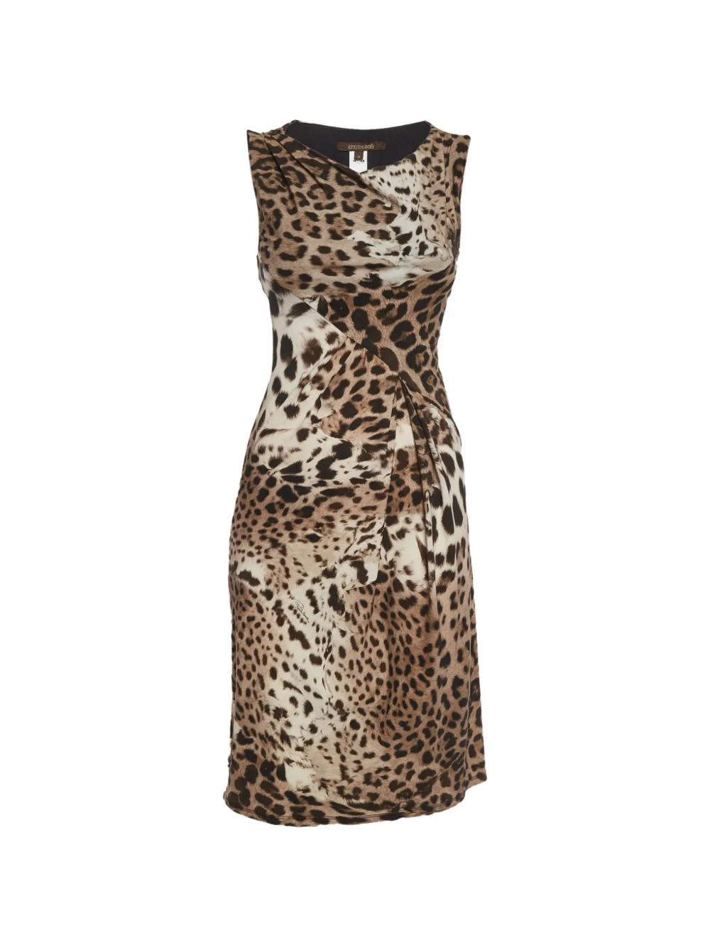 Roberto Cavalli Vintage leopard-print paneled mini dress - Toni neutri