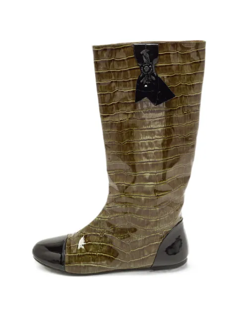 Marc By Marc Jacobs croc-embossed patent boots