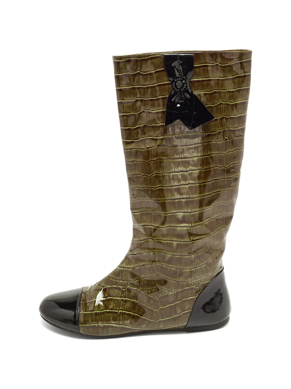 Marc By Marc Jacobs croc-embossed patent boots - Verde
