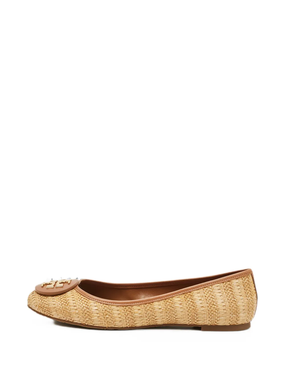 Tory Burch Reva raffia ballet flats - Nude