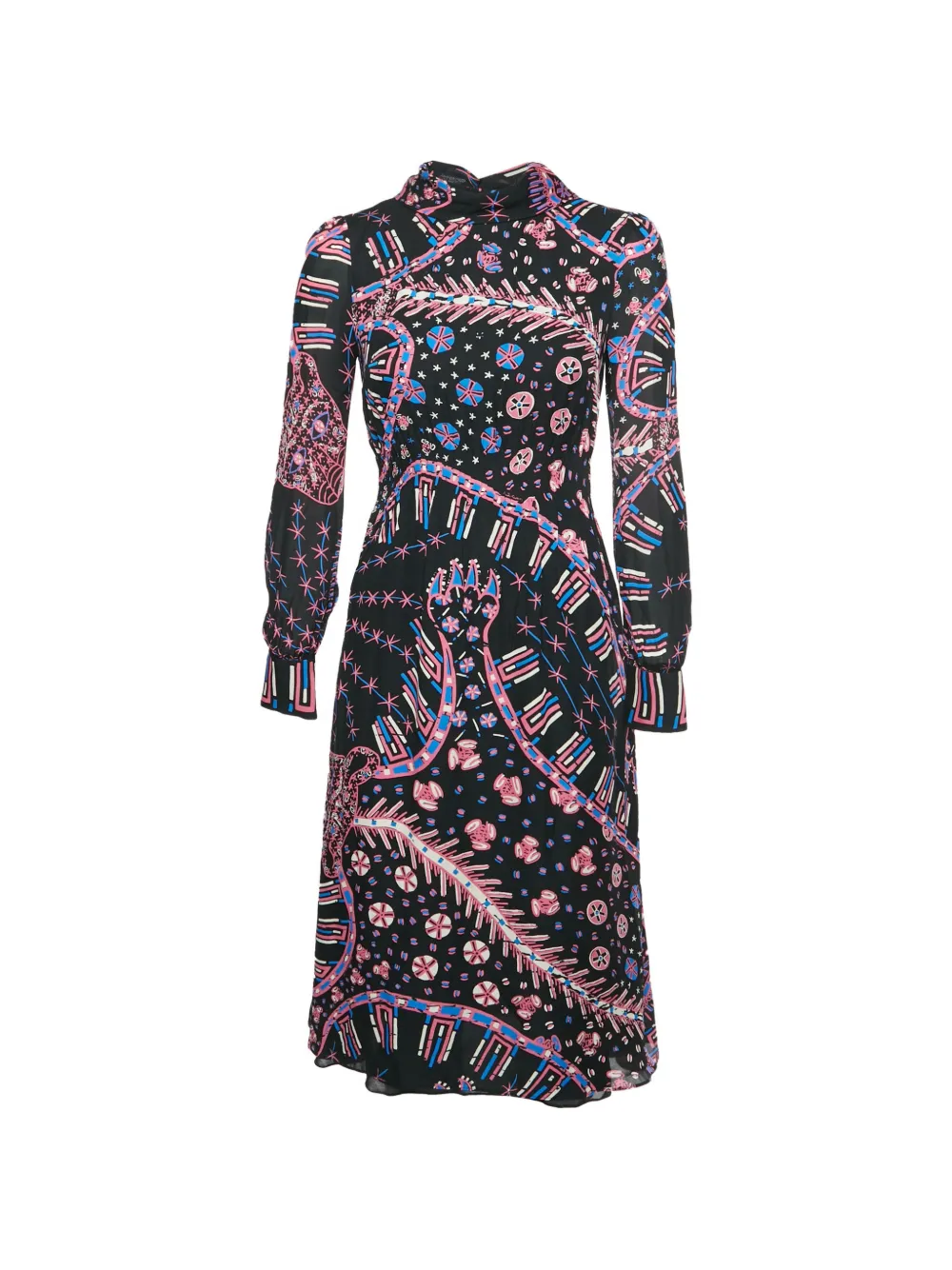 Valentino Garavani Pre-Owned printed silk min dress - Nero