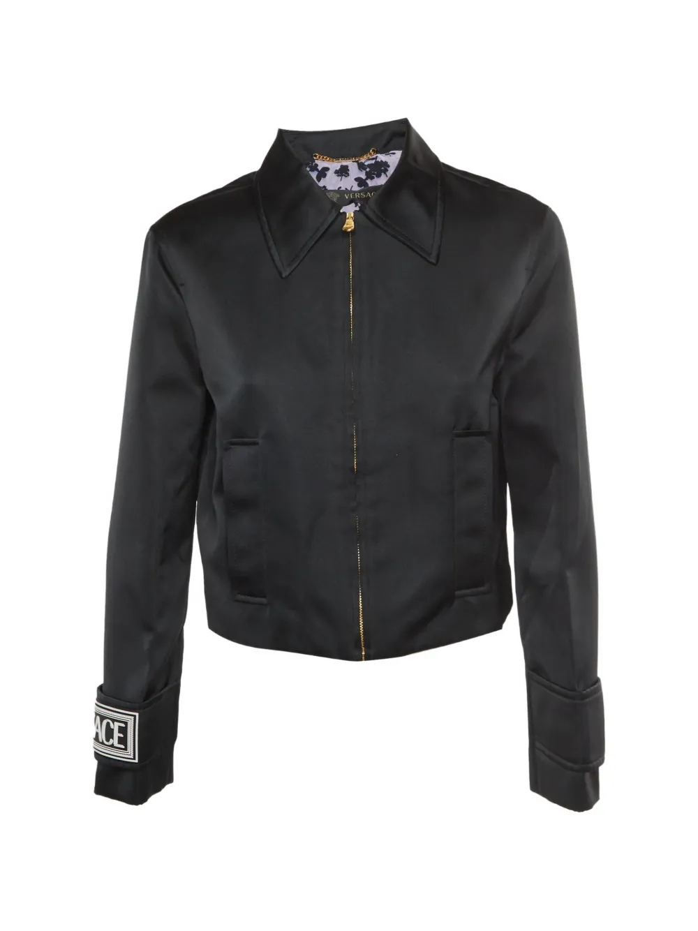 Versace Pre-Owned cropped zip-up jacket - Nero
