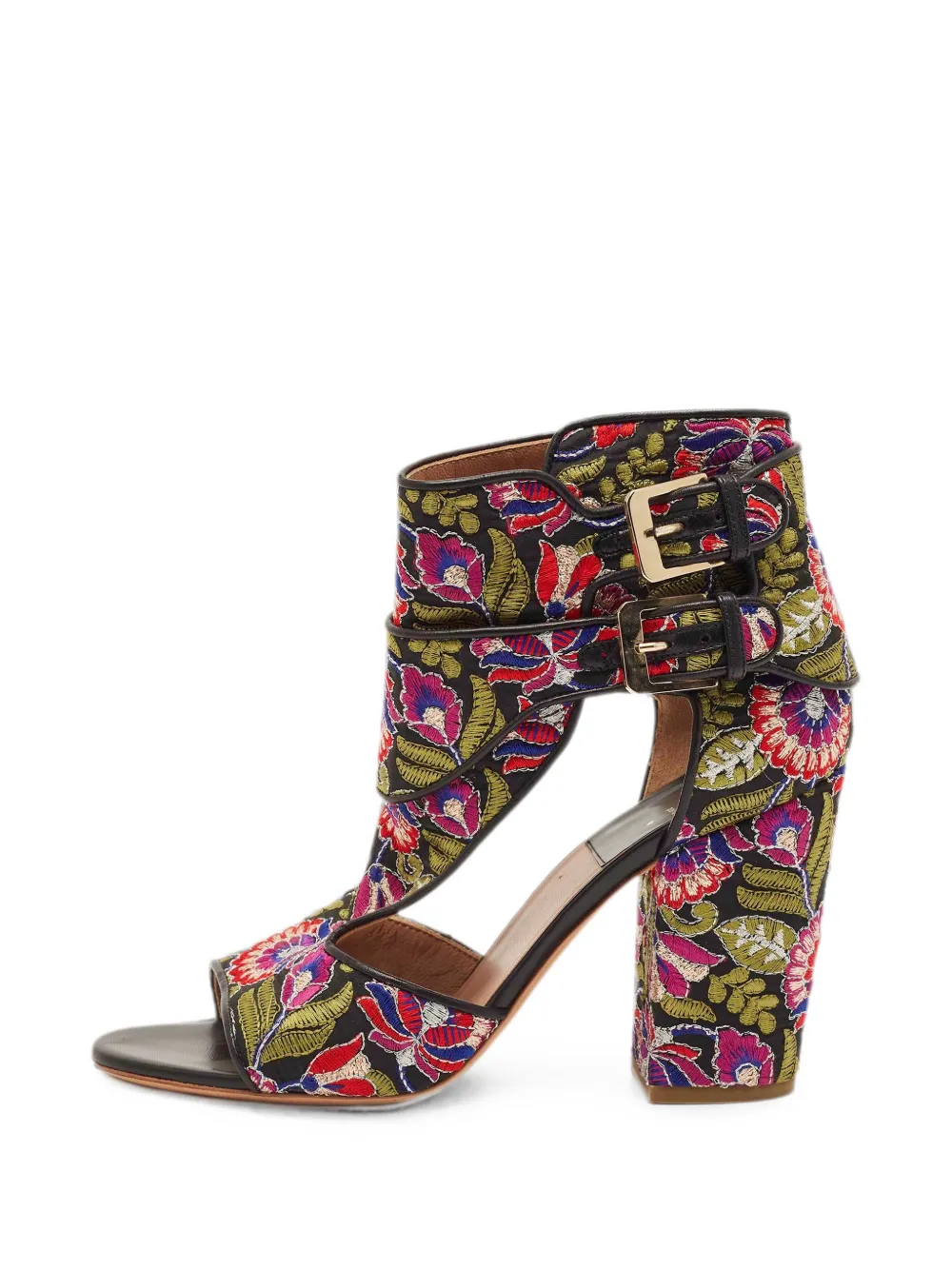 Pre-owned Laurence Dacade Brocade Cut-out Ankle Boots In Black