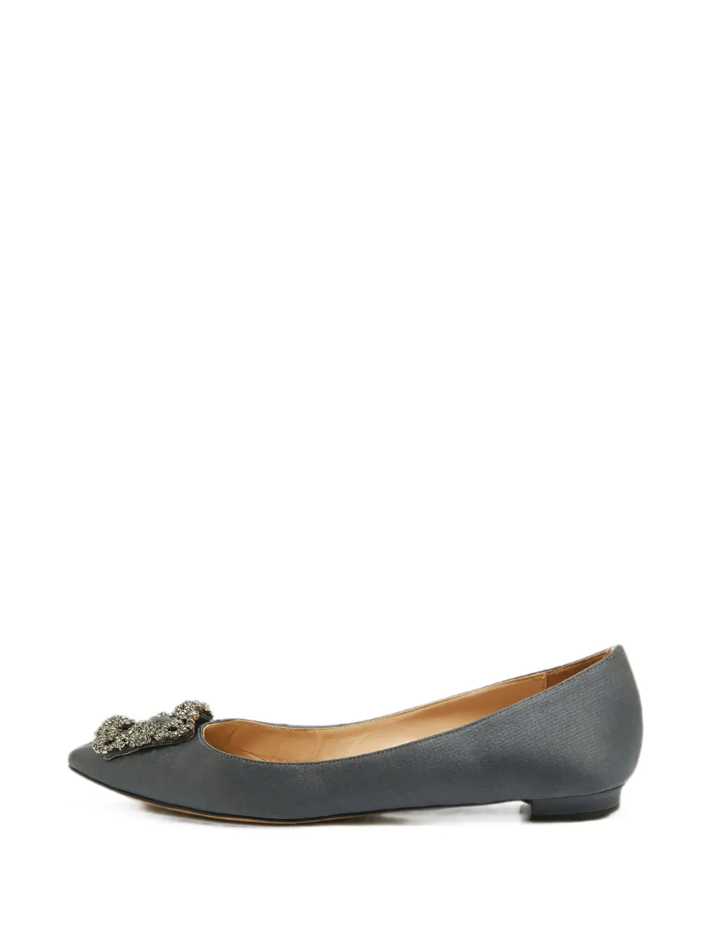 Manolo Blahnik Hangisi buckle ballet flats - Grau