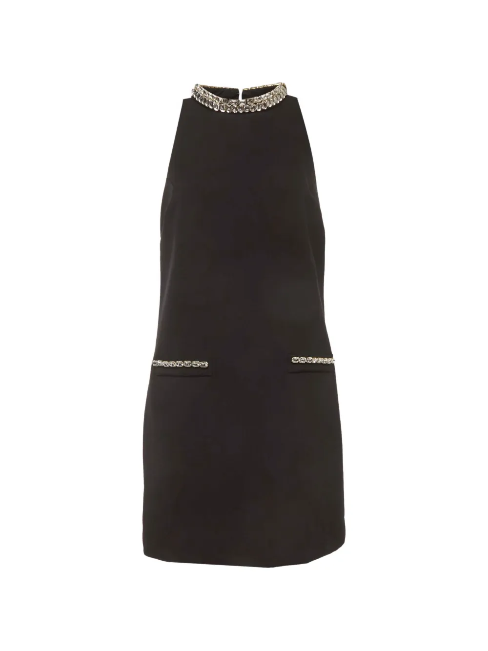 SANDRO crystal-embellished crepe mini dress - Nero