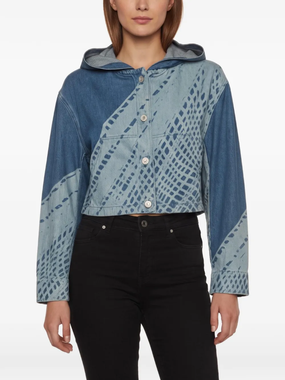 Loewe Pre-Owned x Paula’s Ibiza tie-dye cropped denim jacket - Blau