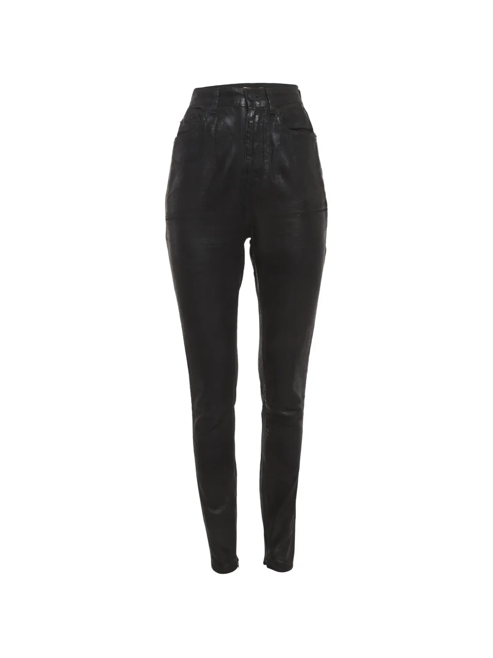 Saint Laurent Pre-Owned waxed skinny jeans - Nero
