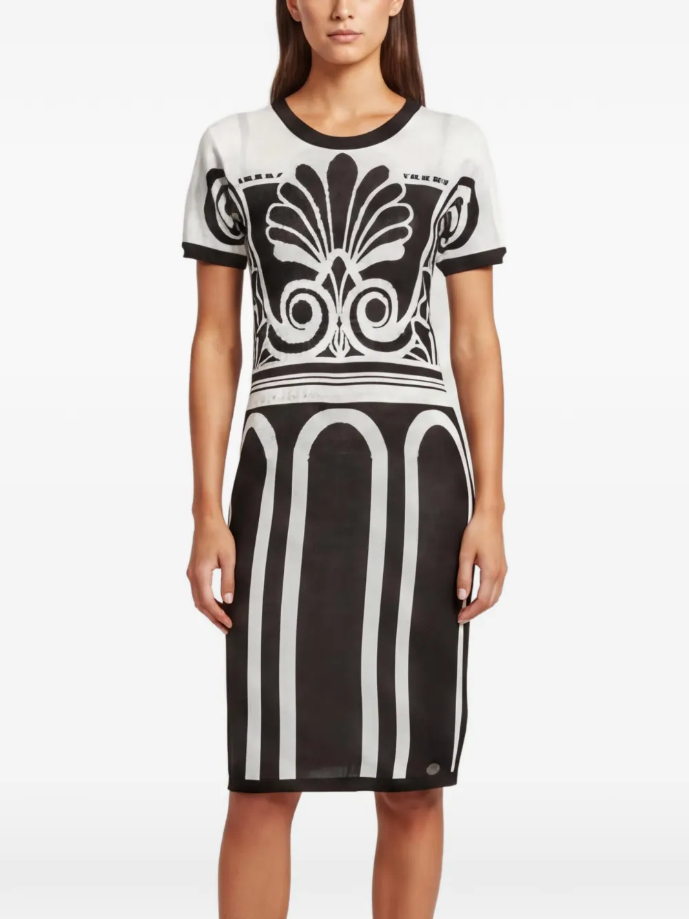 Versace Jeans Couture short-sleeve knitted midi dress - Schwarz