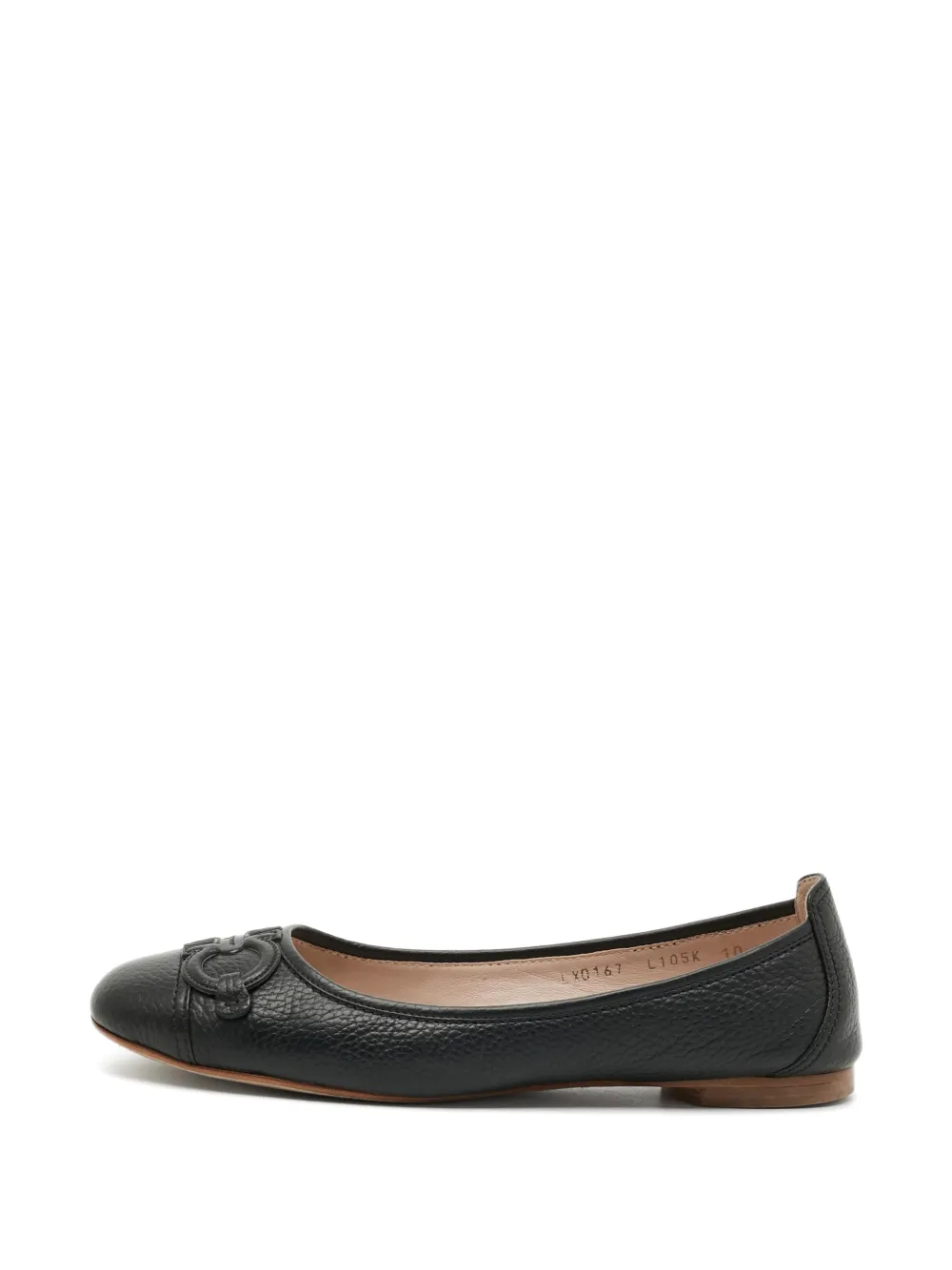 Ferragamo Pre-Owned Gancini embossed ballet flats - Nero