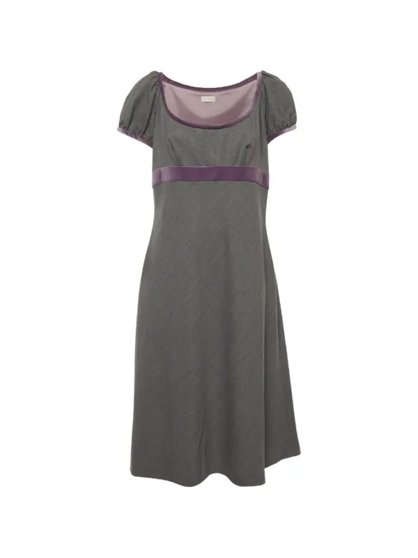 grey empire waist dress Grey Empire cut dress with short sleeves