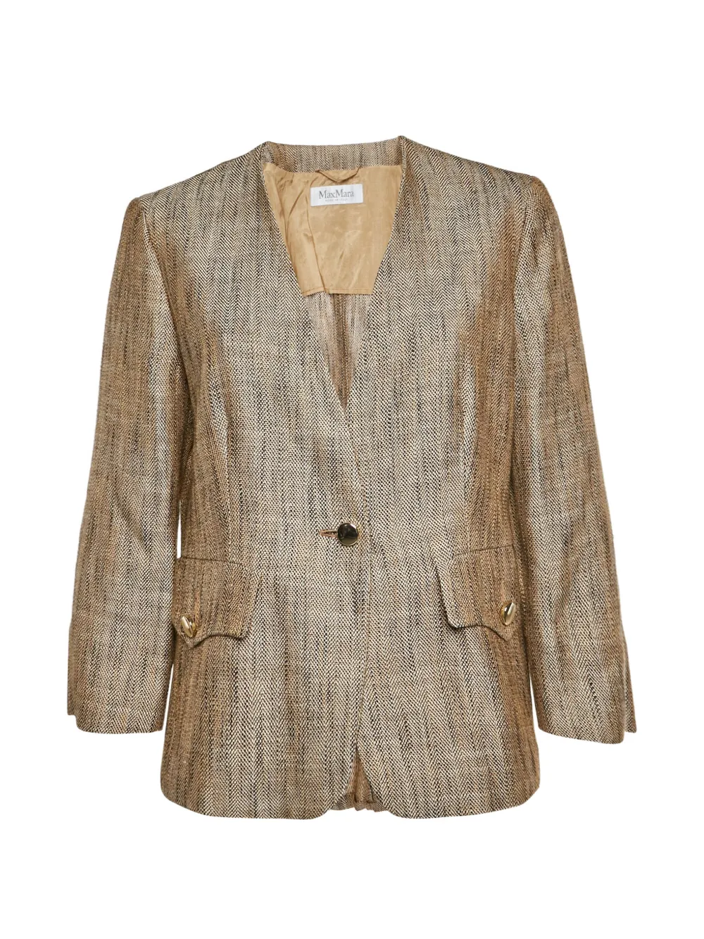 Pre-owned Max Mara Single-breasted Blazer In Neutral