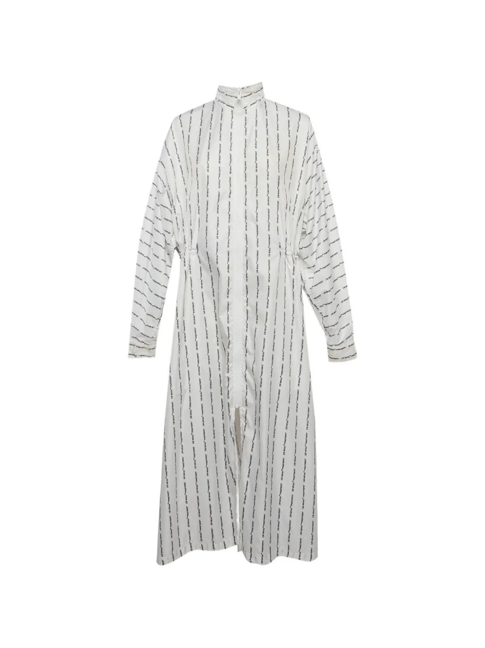 Off-White Pre-Owned logo-pinstripes coat - Bianco