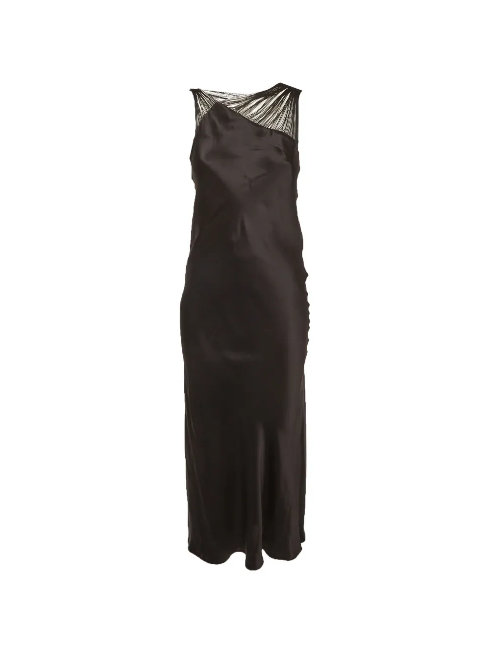 Sportmax asymmetric fringed-strap maxi dress - Nero