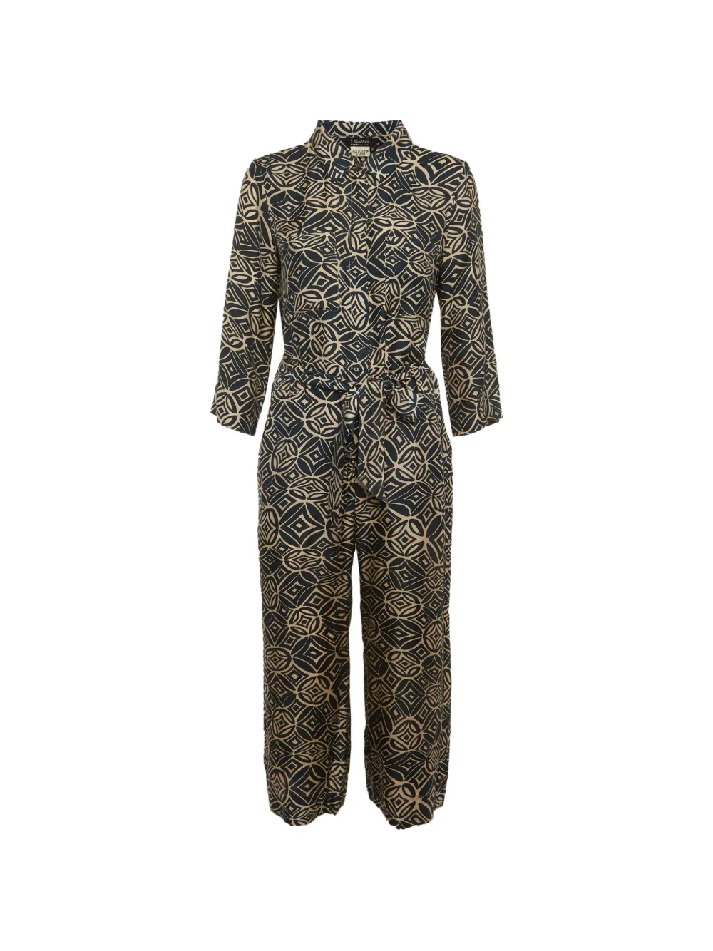 'S Max Mara geometric-print satin jumpsuit - Blue