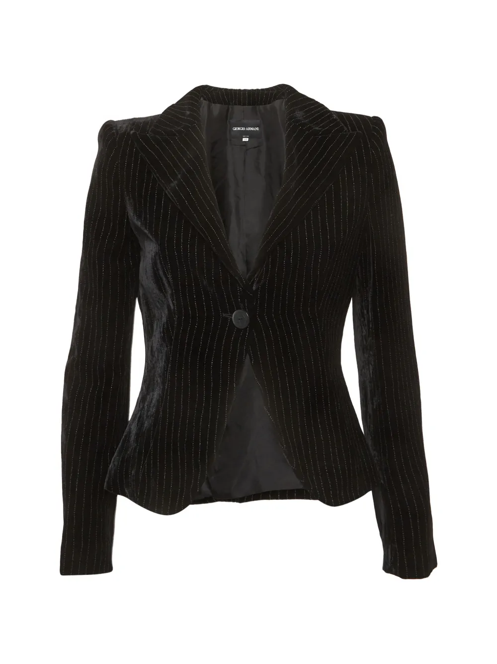 Giorgio Armani Pre-Owned striped velvet blazer - Nero
