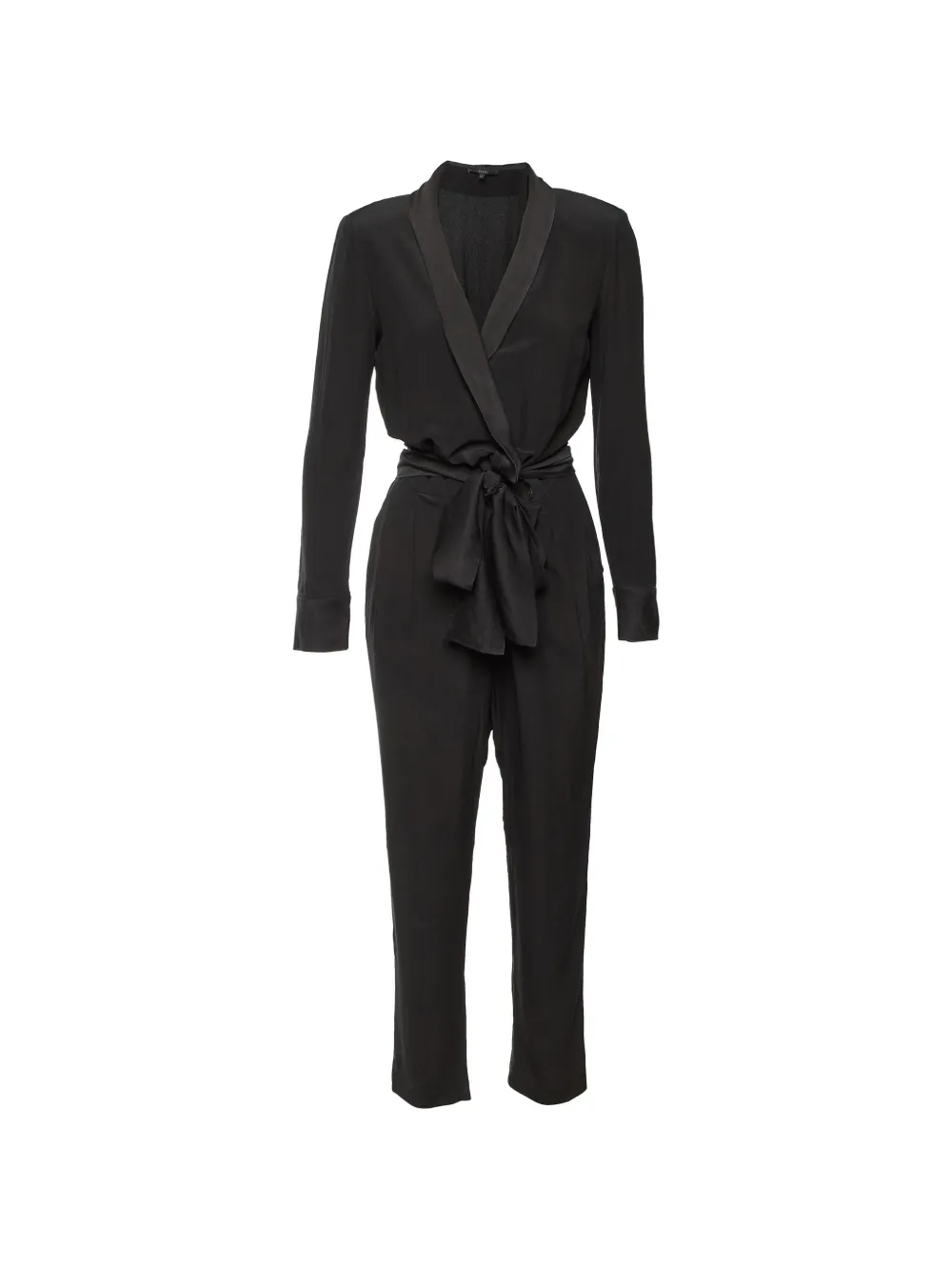 Gucci Pre-Owned wrap-neck long-sleeve jumpsuit - Nero