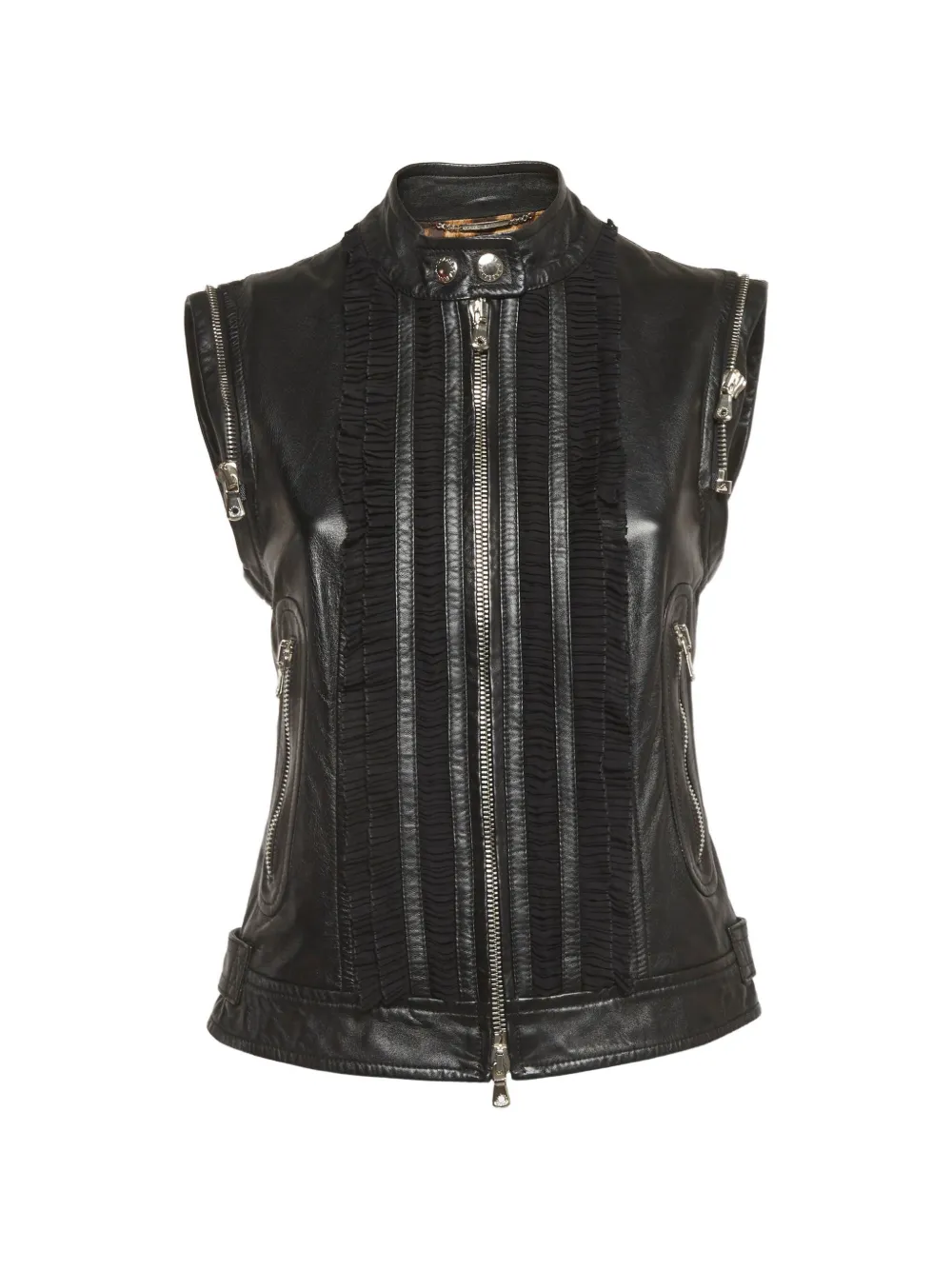 Dolce & Gabbana Pre-Owned ruffled sleeveless jacket - Nero