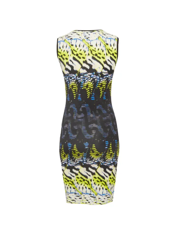 vintage roberto cavalli mini dress Roberto Cavalli Vintage Printed Sleeveless Mini Dress | Yellow
