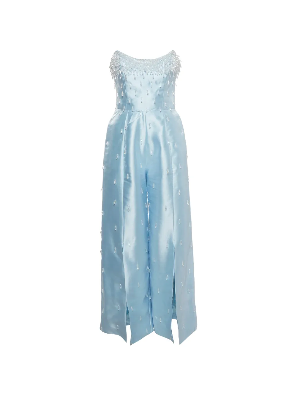 Farah Al Mesbah x Laila embellished strapless jumpsuit - Blu