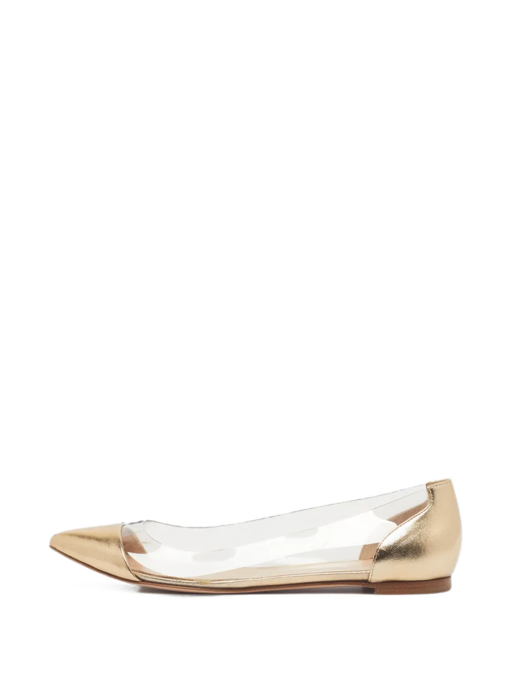 Gianvito Rossi Plexi pointed-toe ballet flats - Gold