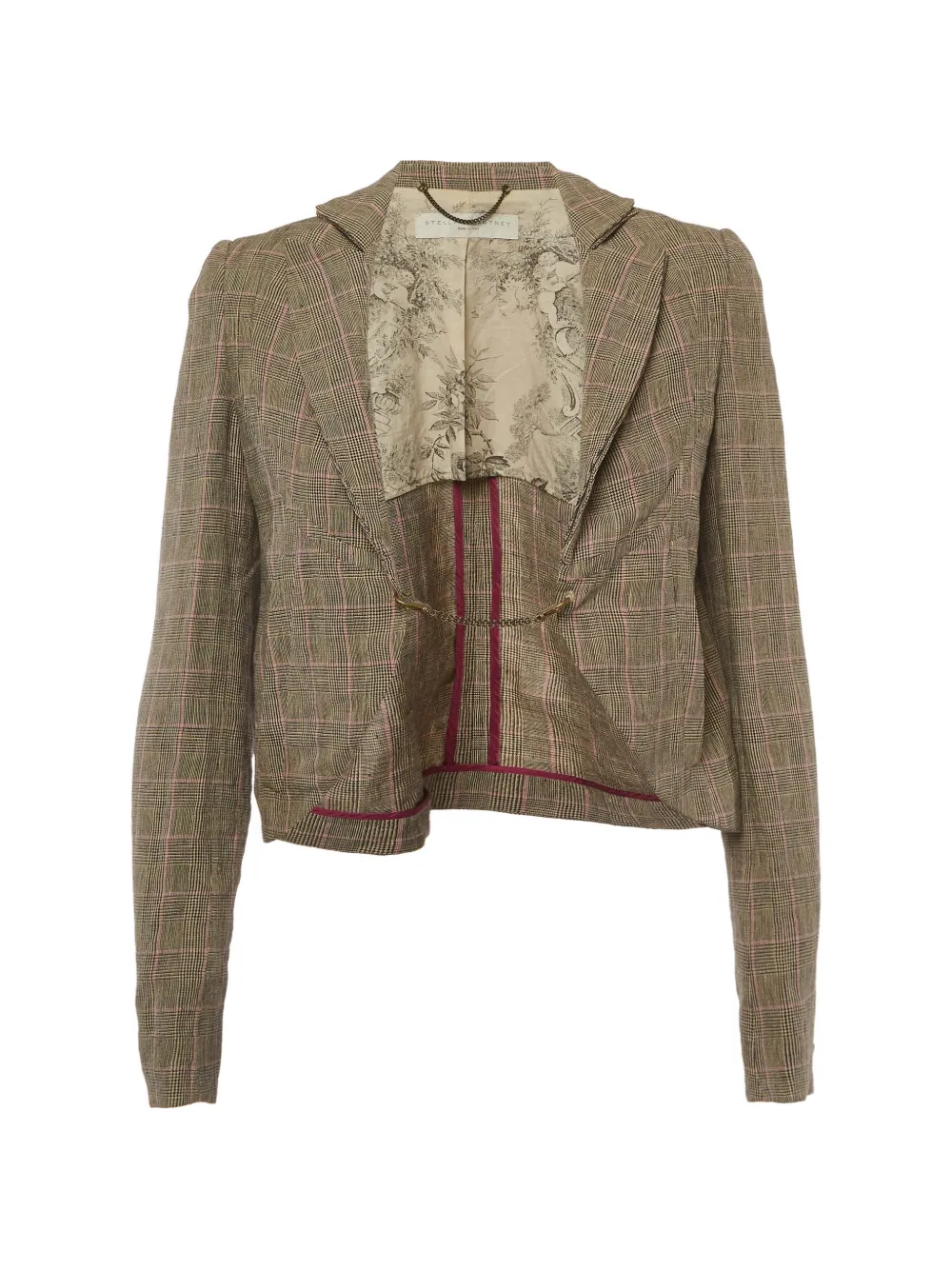 Stella McCartney Pre-Owned Prince of Wales check chain-link blazer - Marrone
