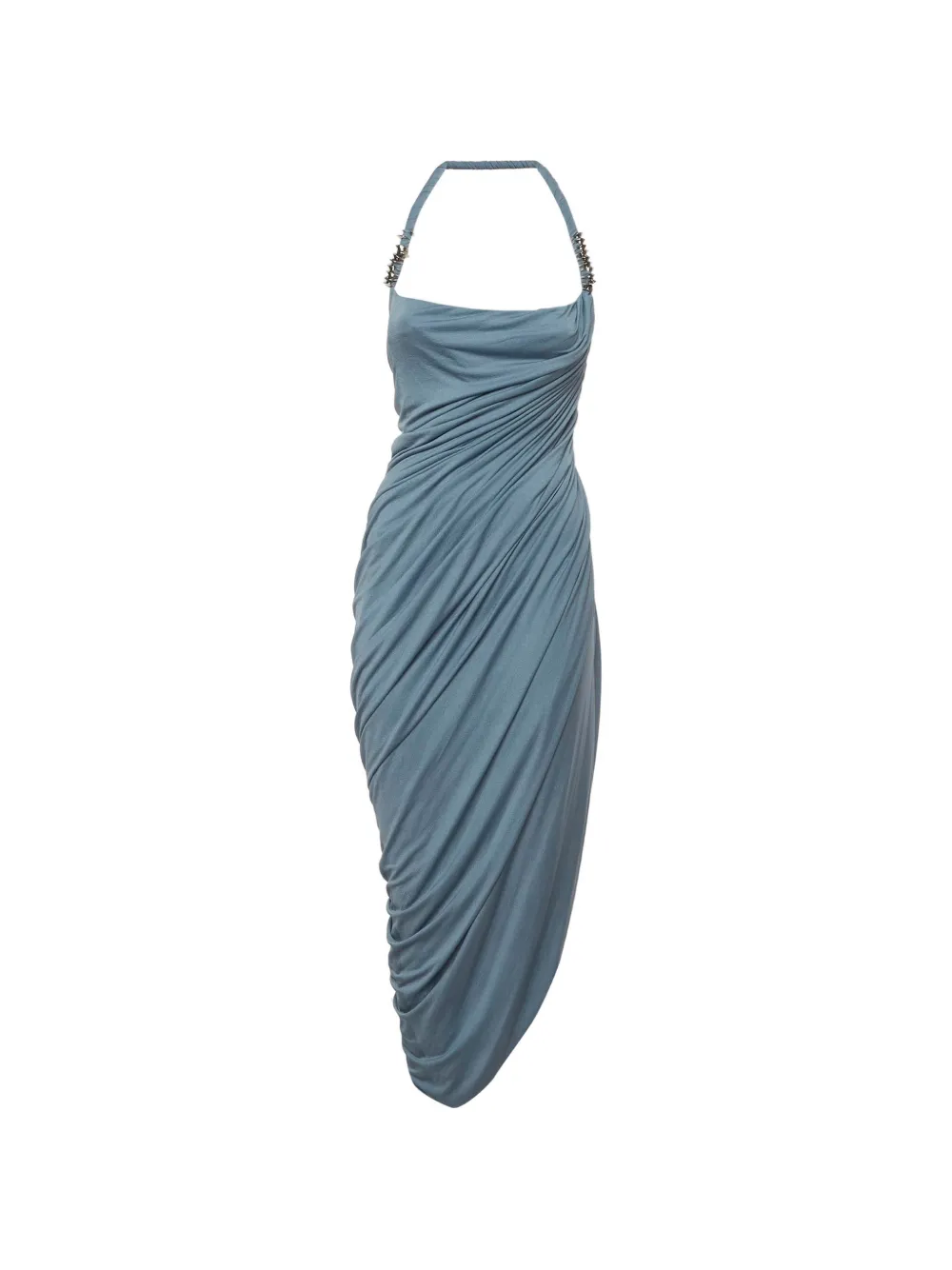CHATS BY C.DAM ruched halterneck midi dress - Blu