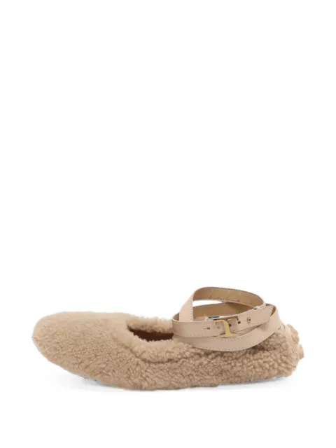 Tod's Vintage Bubble shearling-fur ballet flats