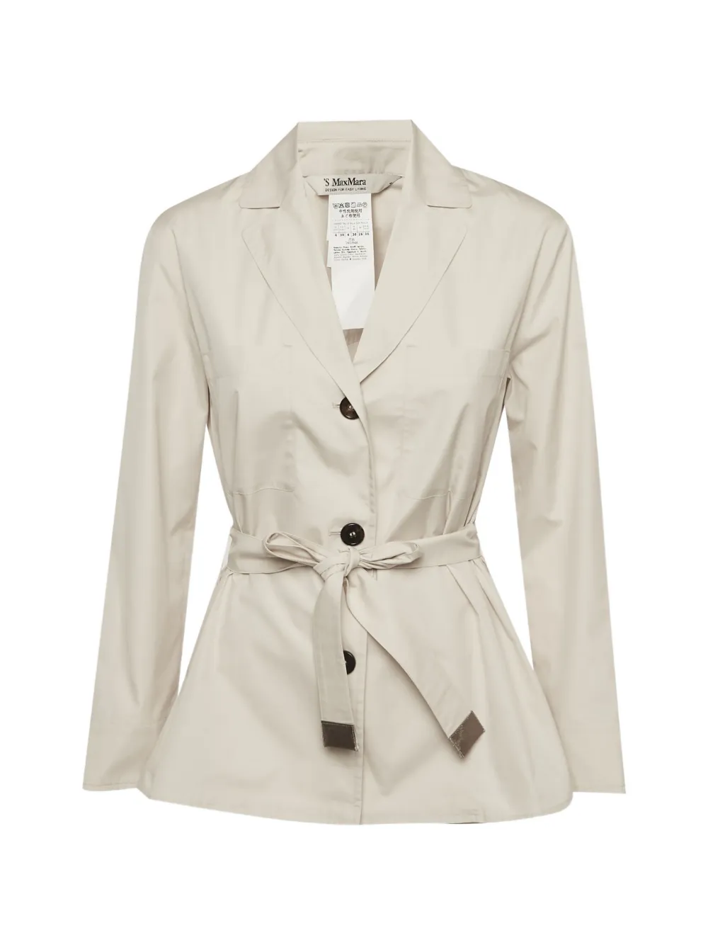 'S Max Mara belted button-up cotton jacket - Nude