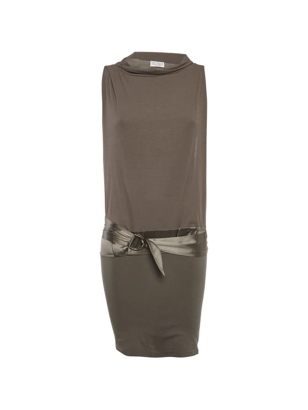 Brunello Cucinelli Vintage belted jersey mini dress - Braun