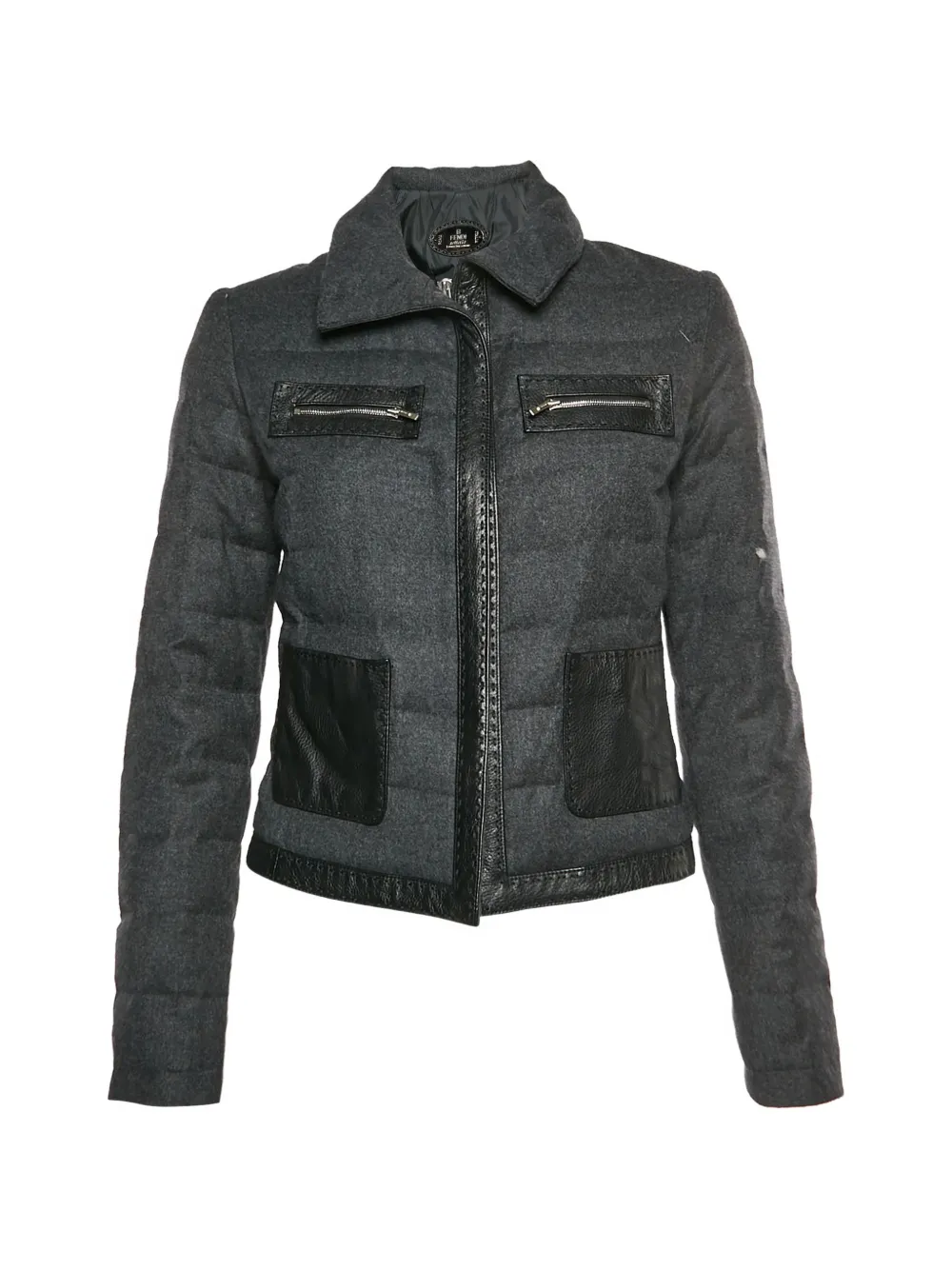Fendi Pre-Owned Selleria leather-trim jacket - Grau